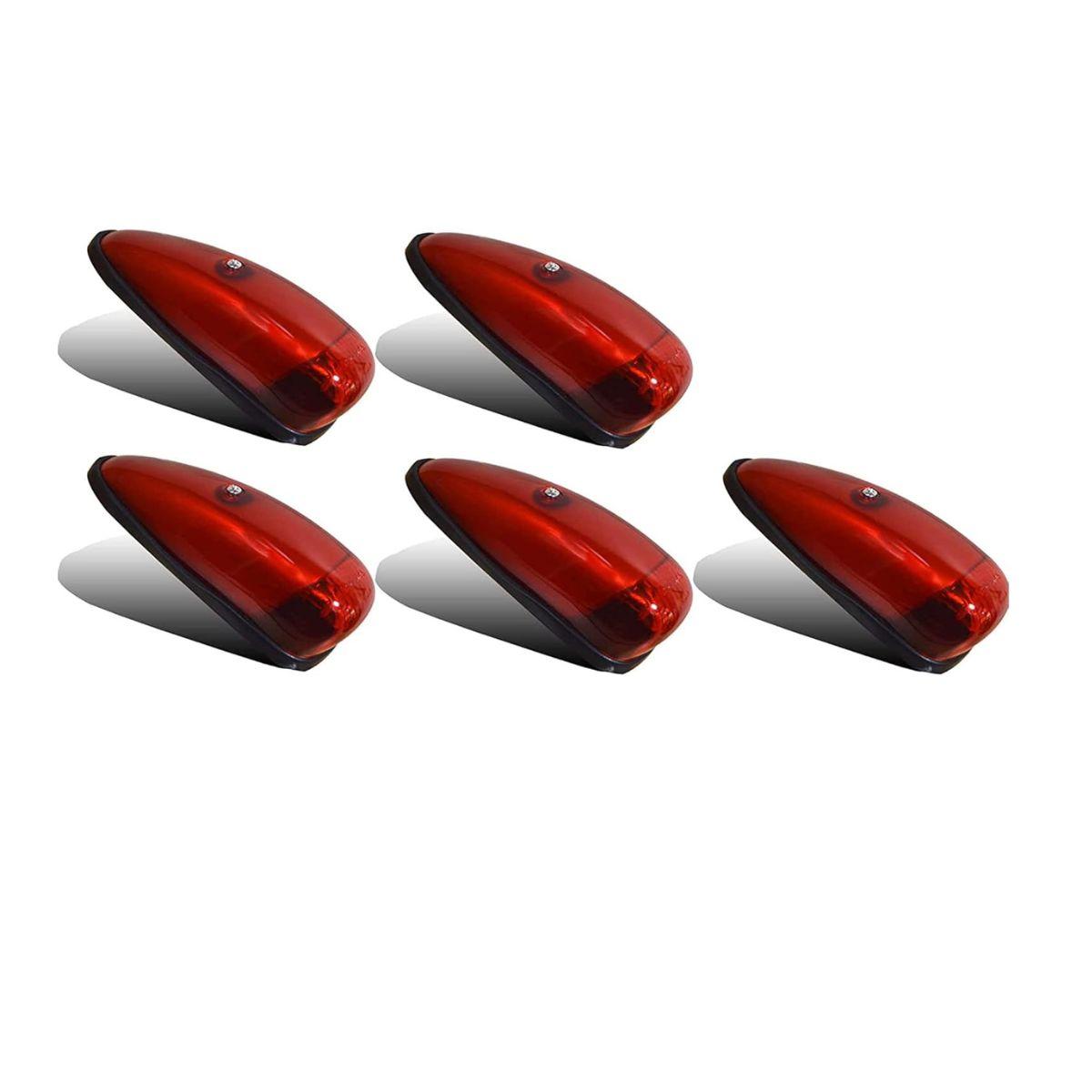 

5x Red Teardrop Roof Marker Running Lights 24V Waterproof – Top Cab Decoration Lights for Heavy Duty Trucks красный