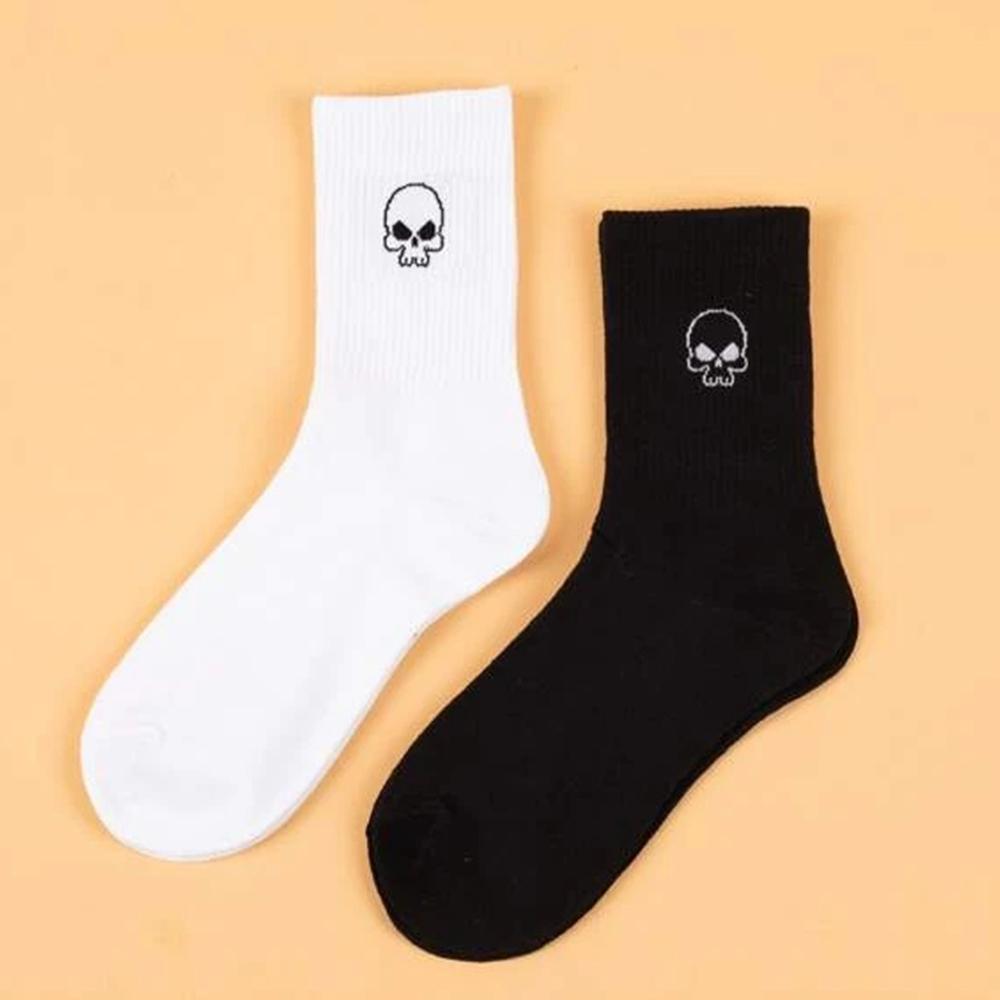 

Лот из 2 пар мужских носков средней длины Уличный спорт Хип-хоп Индивидуальность Высококачественные Модные женские носки с круглым вырезом One Size