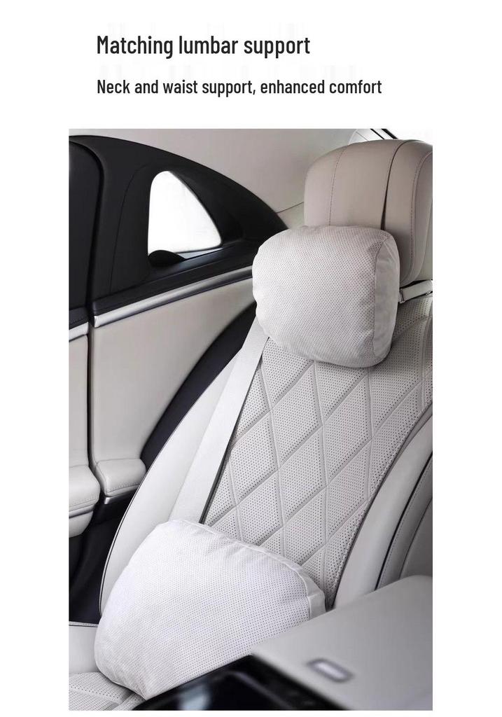 Mercedes-Benz S-Class Suede Perforated Car Headrest Pillow for Neck Protection
