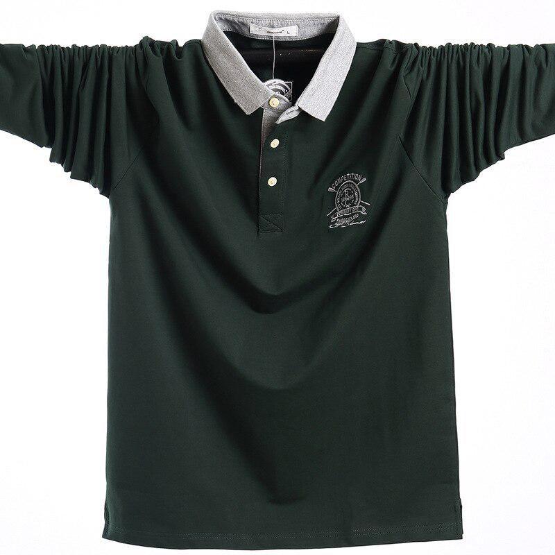 Spring Men Polo Shirt Casual Cotton Male Polo Shirts Long Sleeve Polo Shirt Tees Oversized