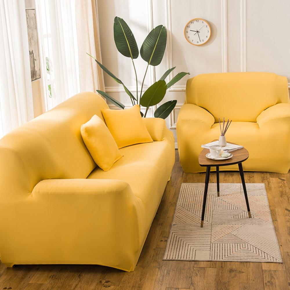 Elastischer einfarbiger 3-Sitzer Sofabezug Staubdicht Ausziehbar Sofaslip Waschbar All-inclusive Stretch Couchbezug Wohnzimmer