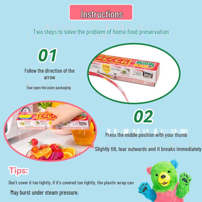 Asahi Kasei PVDC Food-Grade Cling Film with Cutter