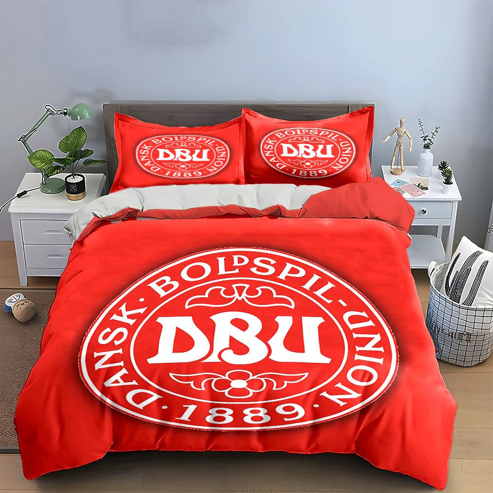 "Red Danish Football Bedding Set" Bedding Duvet Cover Set Duvet Cover Pillowcases (1 * Duvet Cover 2 * Pillowcases, without duvet insert)