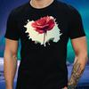 T-Shirt Herren Rote Rose Motiv Baumwolle Größe S bis 5XL