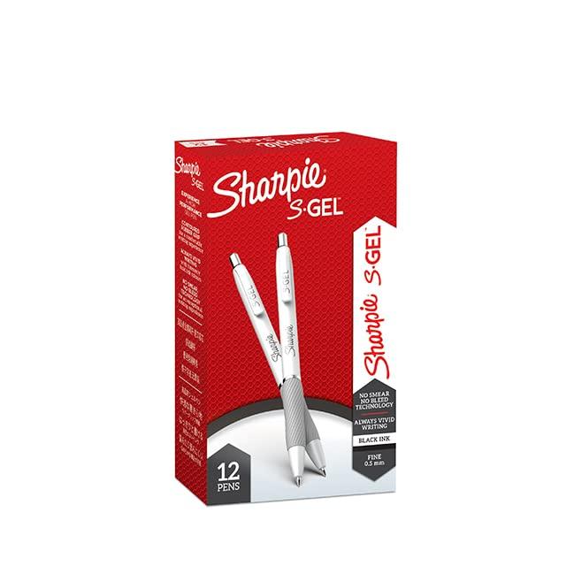 

Sharpie S Gel Fashion Black Pack of 2153704 Pens, 0.5mm, White, Ink, 12,