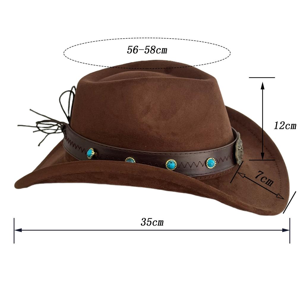 Hot-selling retro bull's head big-brimmed top hat, European and American suede western cowboy hat, men's temperament jazz hat