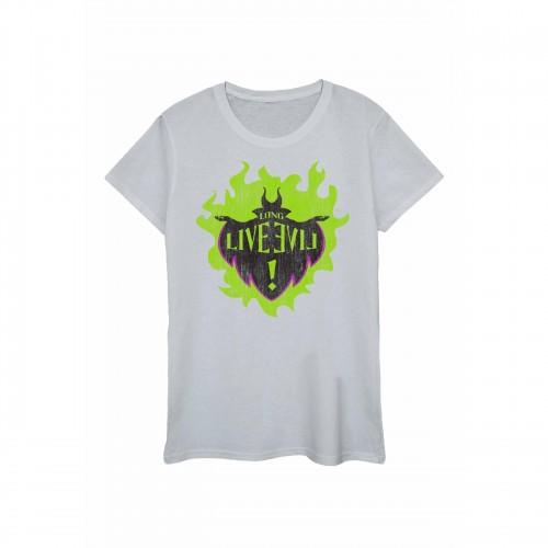

Disney Womens/Ladies The Descendants Maleficent Long Live Cotton T-Shirt білий