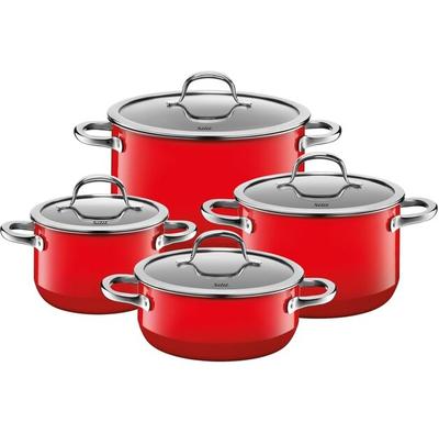 WMF Silit Passion Saucepan Set, Red, 4 Pieces (21.0929.7093)