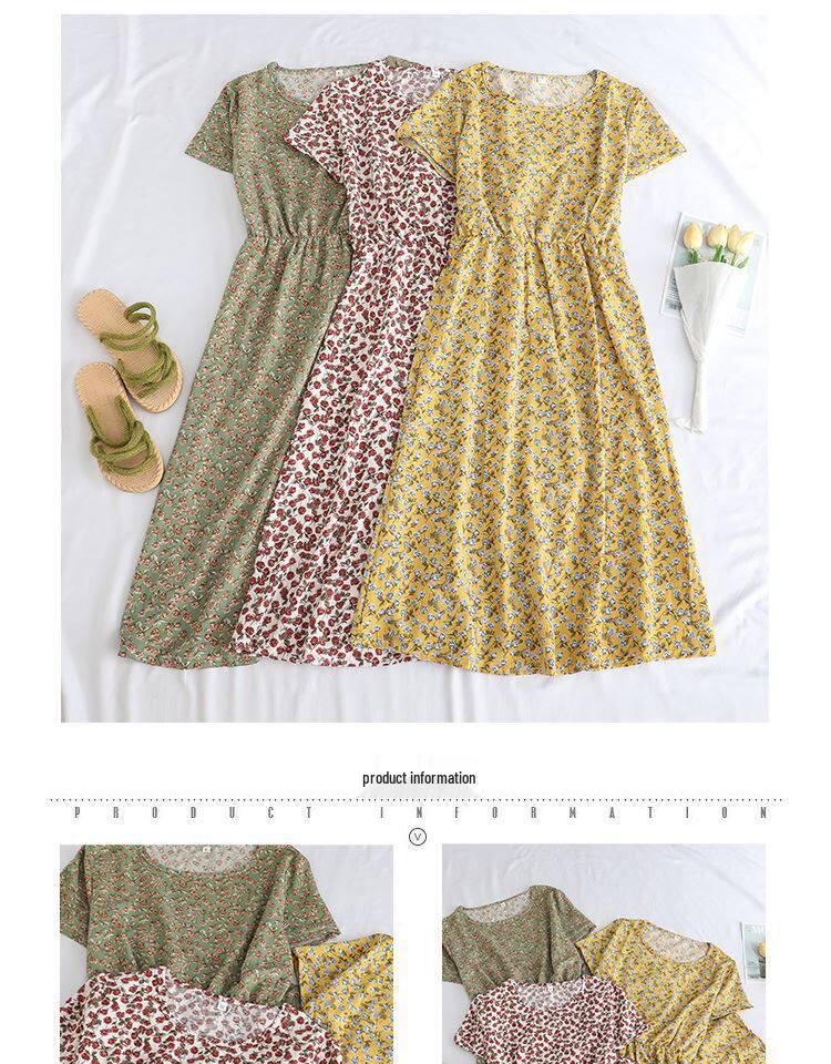 Elegant Mid-Length Short-Sleeved Dress for Middle-Aged and Elderly Women - Fashionable and Age-Reducing
