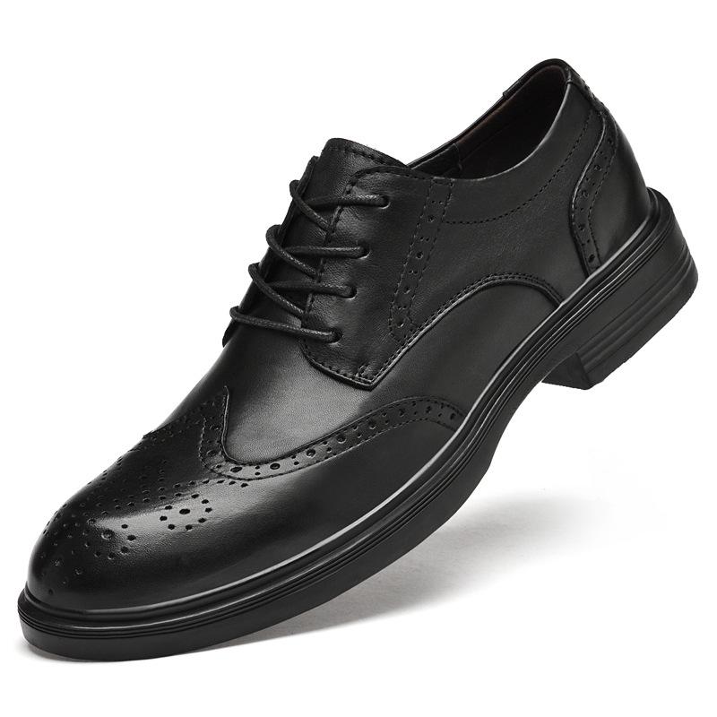 Extra Large Men s Genuine Leather Brogues - Sizes 45-49, Wide Fit 48 чёрный