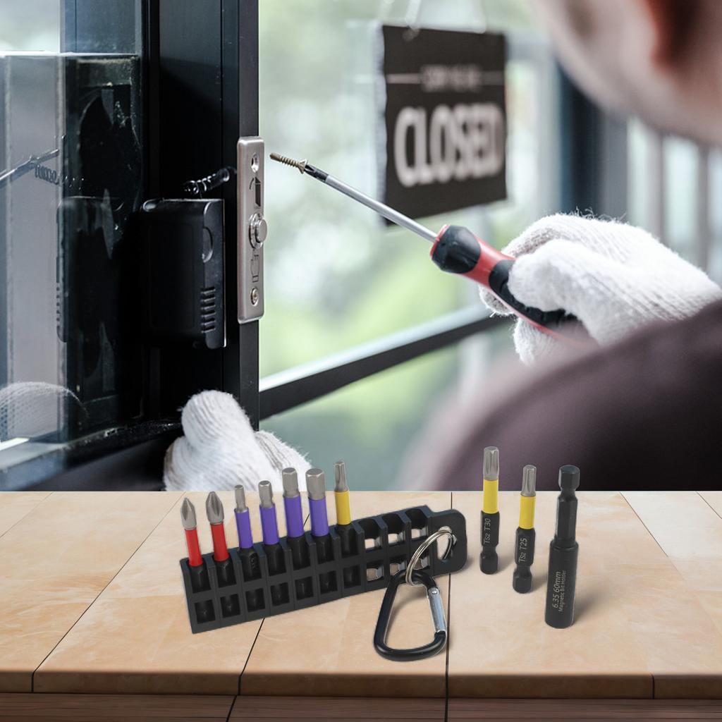 1 Set 10pcs 50mm Cross Hex Screwdriver Bit W 60mm Screwdriver Bit Holder Plum Blossom Hand Screwdriver Power Accessories