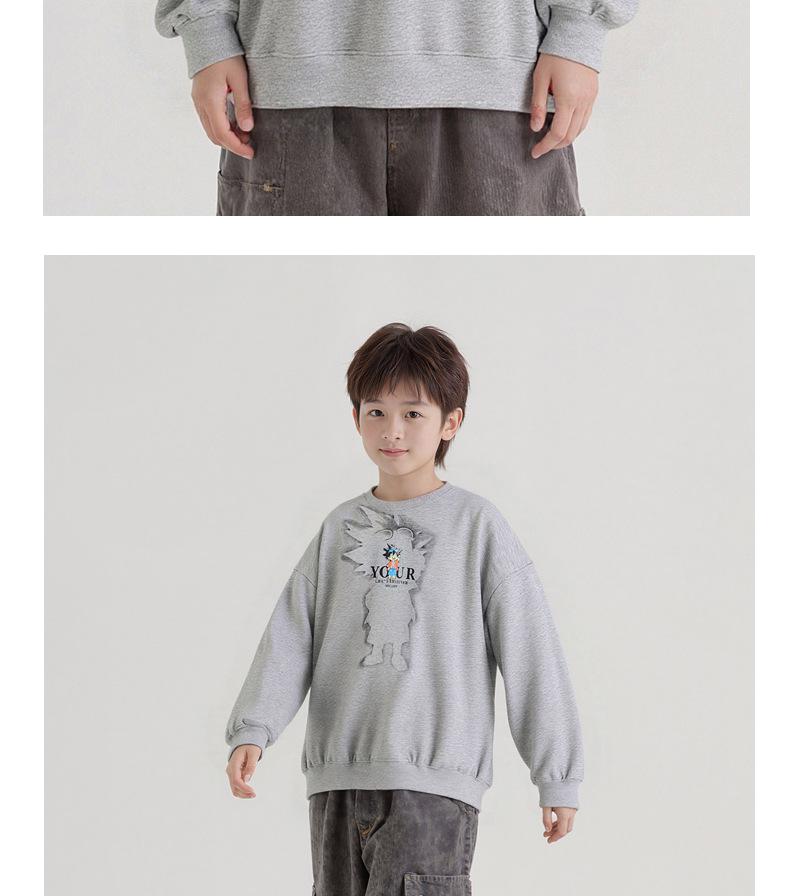 Korean Style Cartoon Sports Hoodie for Older Kids - Boys' Long Sleeve Top