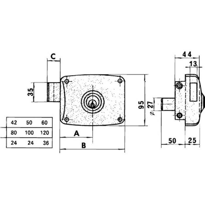 Serrure Lince 5125-ap/100 Droite