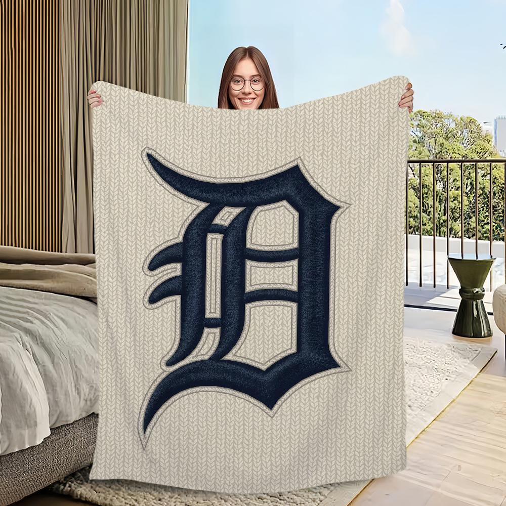 D-Detroit T-Tigers Baseball Blanket Blanket for Couch Sofa Travel Home Hiking Picni Bed Beding Flannel Blanket birthday gift