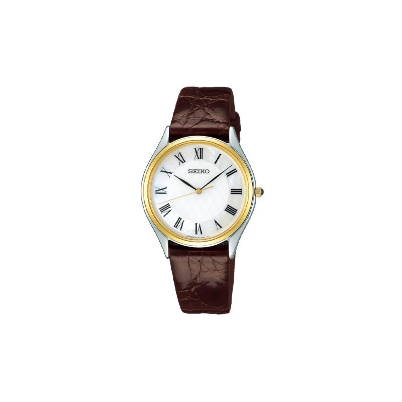 

SEIKO DOLCE series 30 meters waterproof Quartz leather strap 36mm men s watch white dial SACM152 синій