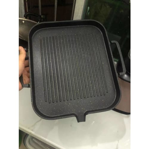 GiDoKe Yakiniku Plate, Compatible with Induction, Direct Flame, and Gas Stoves, with Automatic Oil Drainage, Fast Heat Conduction, Non-Stick, and Easy