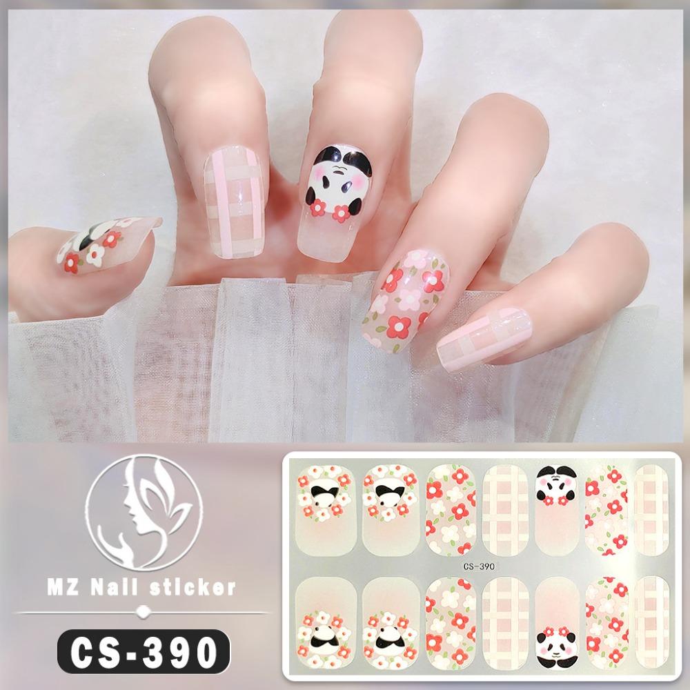 CS No-bake Gel Nail Polish Film Waterproof Full Sticker Chinese Style Panda Manicure Sticker Nail Sticker