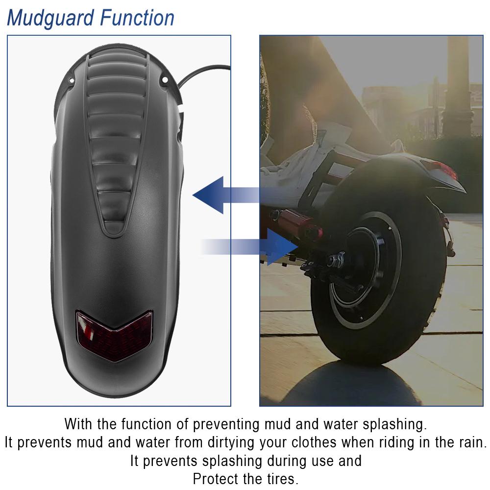 Garde-boue arrière avec feu de freinage Nouveau garde-boue pour trottinette électrique KUGOO M4/M4 PRO pour trottinette 10 pouces Pièces de rechange