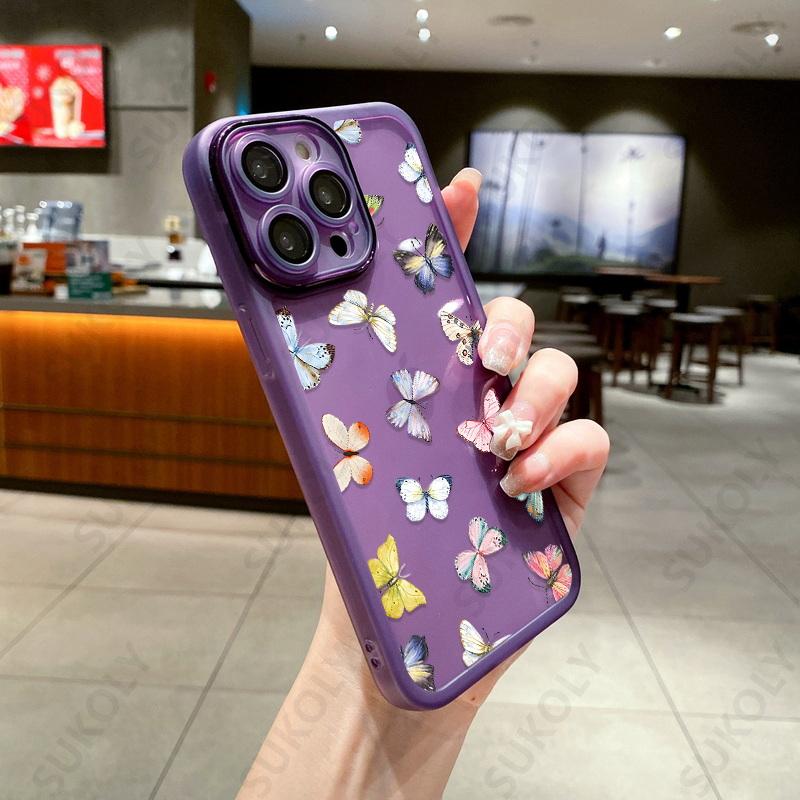 

Для iPhone 12 13 14 15 Pro Max чехол с рисунком бабочки противоударный силиконовый прозрачный чехол для телефона для iPhone 15 14 13 Pro 12 11 For iPhone 13