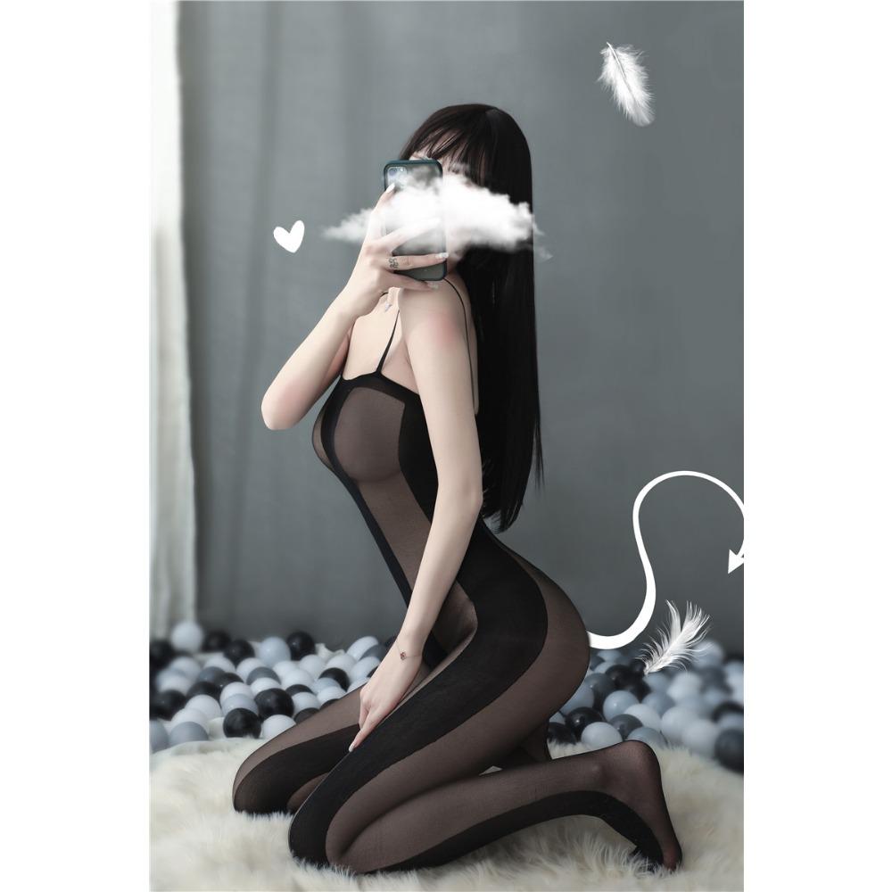 Sex Underwear European and American Temptation Sex Stockings Sexy Suspenders Open Jacquard One-piece Stockings Pajamas Manufacturer 8858