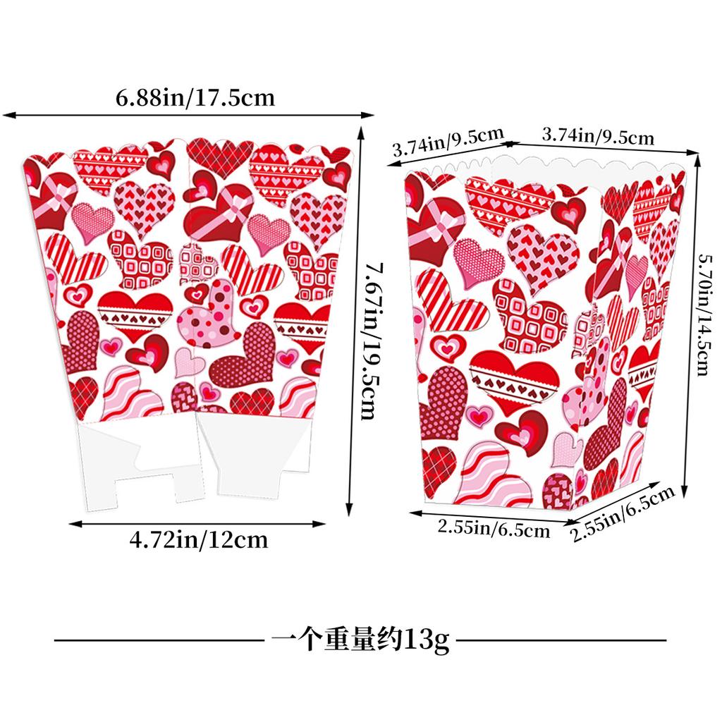 4 Stück Valentinstag-Mottoparty-Dekoration Liebe Popcorn-Box Backwaren-Karton Individuelle Anpassung