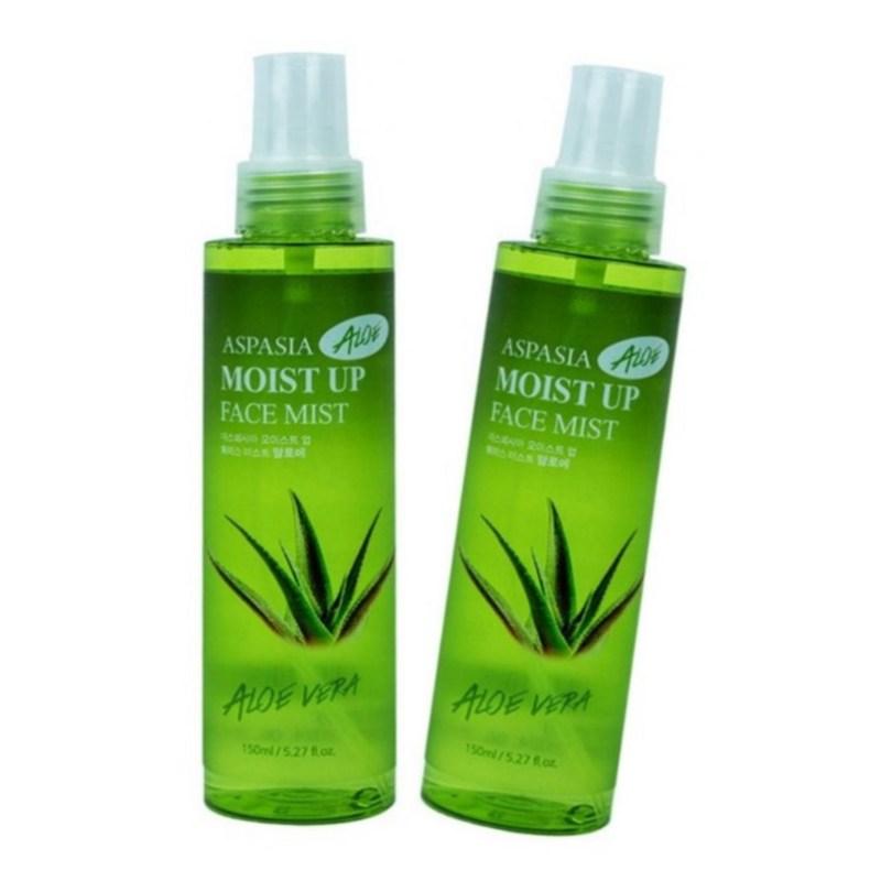 Aspasia Aloe Mist Feuchtigkeitsspendendes Aloe Vera Feuchtigkeit, 150ml, 2 Stück