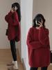 Pink Crewneck Sweater Women's New Fall Outfit Korean Style Atmosphere Aesthetic Top