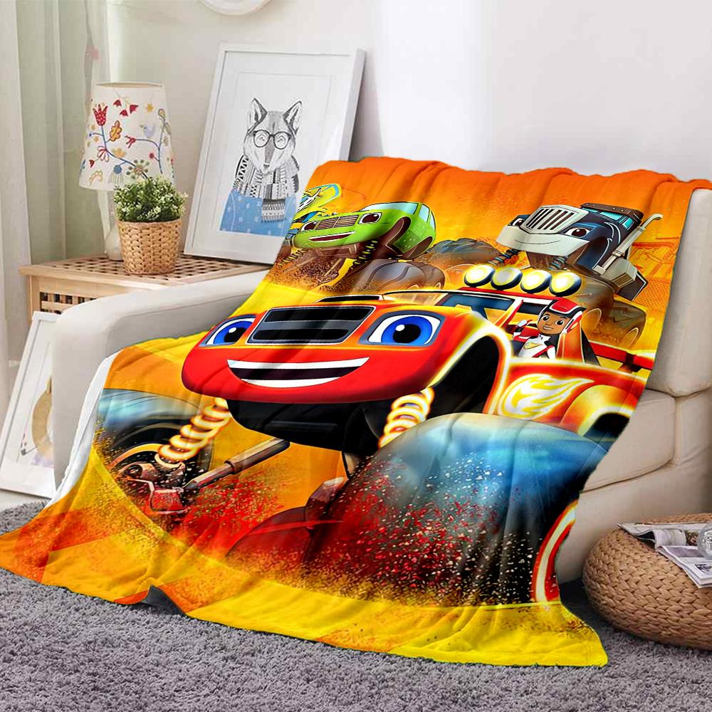 1Pc Monster Truck Adventure Blanket Soft And Comfortable Casual Warm Camping Travel Christmas Halloween Xmas Gift M924579