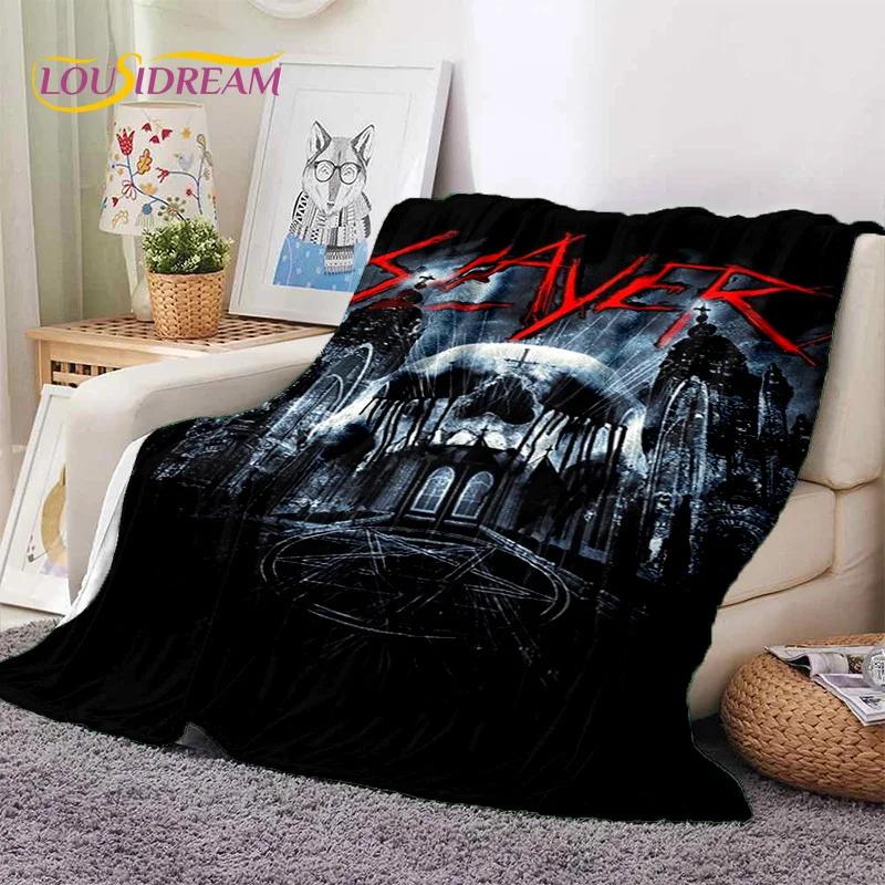 3D Rock Slayer Heavy Metal Band Soft Flannel Blankets,Throw Blanket Comfortable Blanket for Picnic Beds Sofa Home Bedroom Gifts