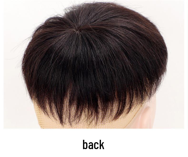 Men's Short Real Hair Wig for Baldness - Fluffy, Lightweight, Thin Patch Style