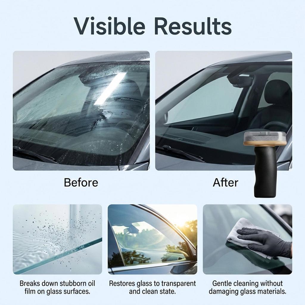 Glass Oil Film Brush for Easy Daily Oil Stain Cleaning and Clear Car Windows and Mirrors