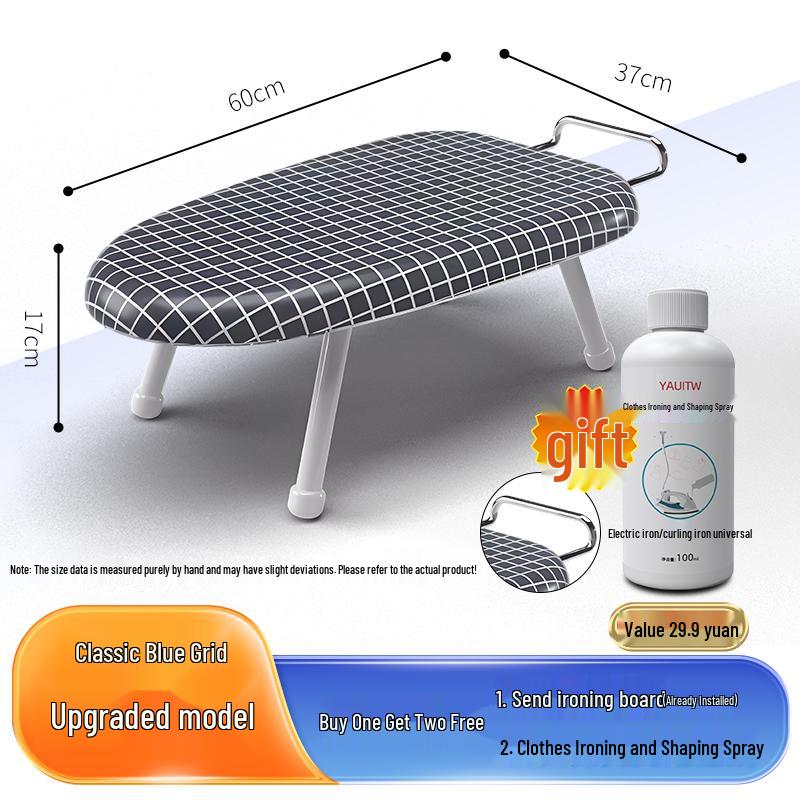 Folding Mini Ironing Board with Ironing Pad and Clothes Rack