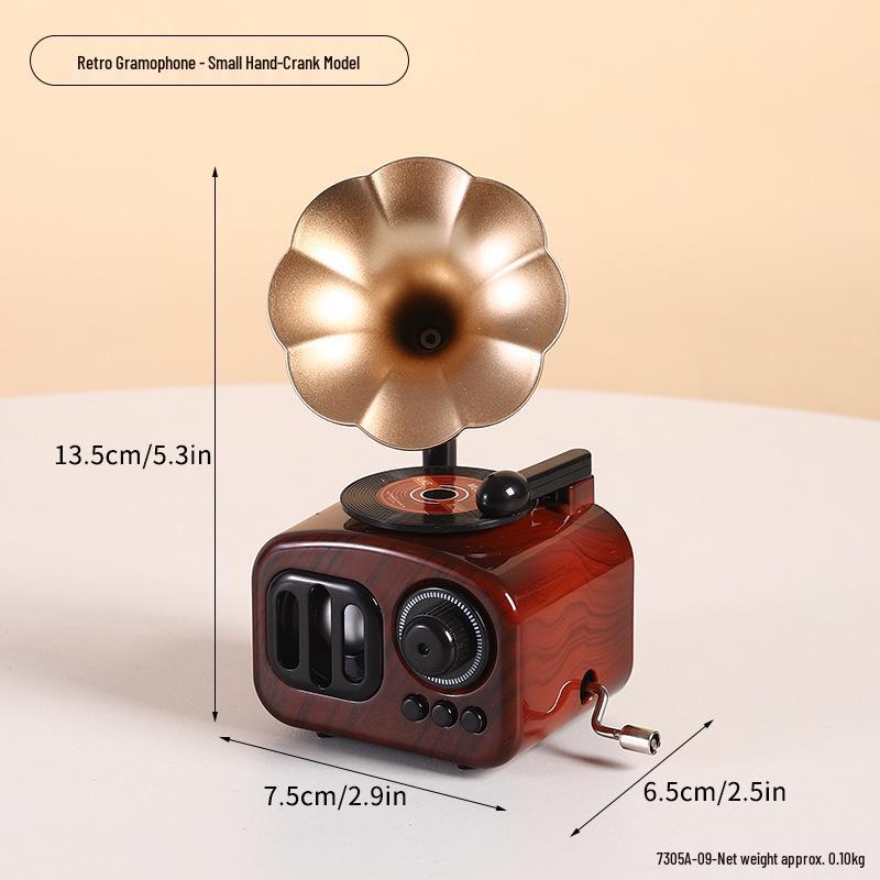 Creative Retro Wind-up Music Box for Home & Shop Decor, Photography Props