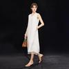 Elegant Tencel Blend V-Neck Sleeveless Maxi Dress