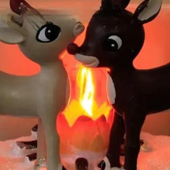 Christmas Campfire Flickering Night Light 3D LED Small Electric Light with Faux Flicker Flame for Holiday Indoor Decorations