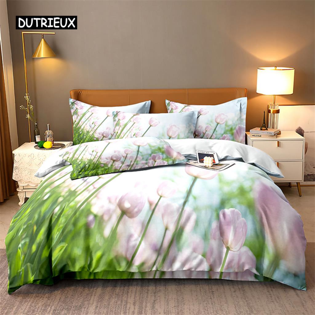 Butterfly Flower Queen Bedding Set Duvet Cover Set Bedding Digital Printing Bed Linen King Size Duvet Cover Set Bedding Set