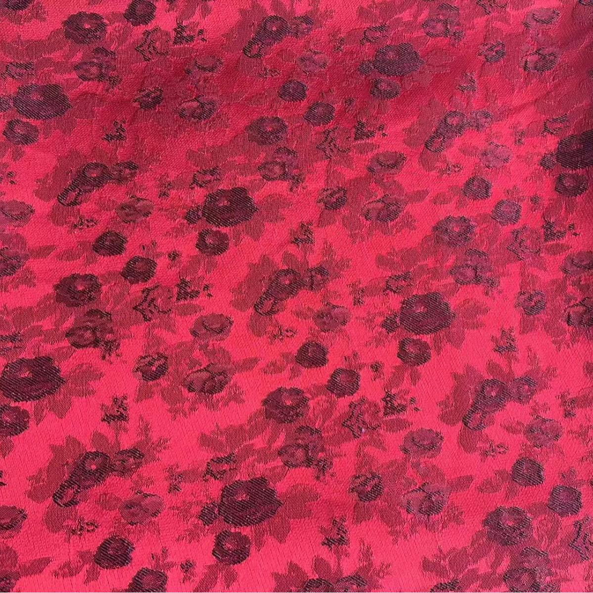 High-Density Dark Rose Song Brocade Jacquard Fabric for Chinese Weddings and Engagements Dark Rose