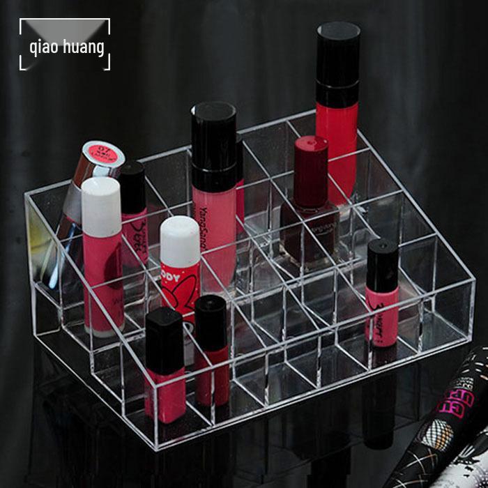 Transparent 24-Slot Lipstick Display & Storage Holder