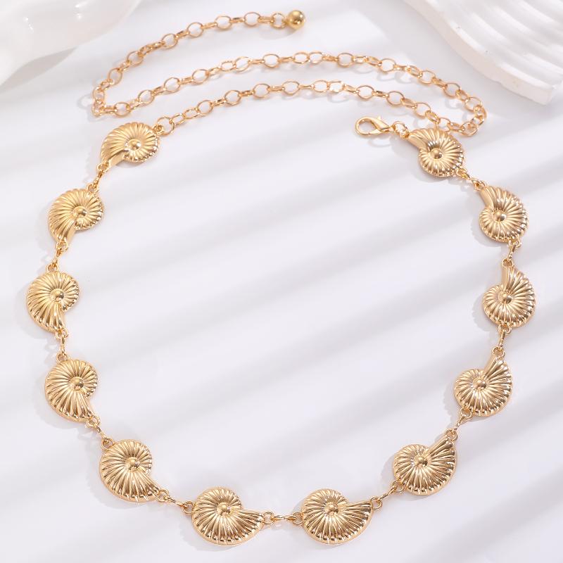 Vintage Oval Craved Metal Waist Chain For Women Retro Style Exquisite Gold Color Plated Belt Chains Fashion Body Jewelry Gifts