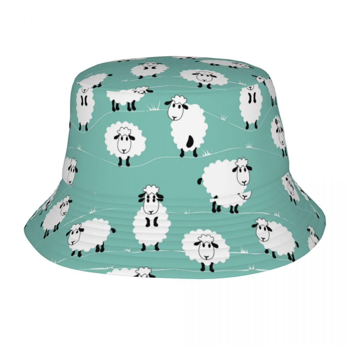 

Sheep Cartoon Bucket Hats for Girl Travel Sun Hat Stylish Packable for Vacation Fisherman Caps Session Hat