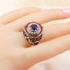 Women's Luxury Round Colorful Rhinestone-Inlaid Finger Ring Party Jewelry Gift