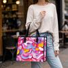 Fashion Floral Printed Tote Bag Casual Large Capacity Daily Handbag for Women Outdoor Shopping Travel Carryall Shoulder Bag