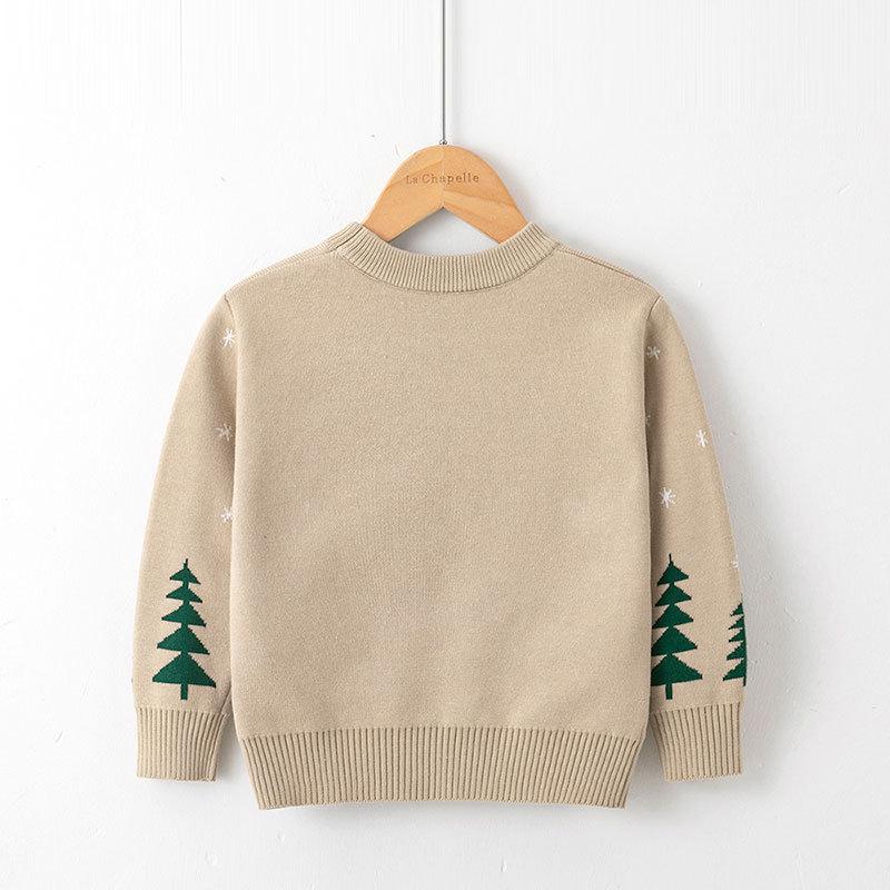 Autumn and Winter New Children's Christmas Deer Pullover Sweater Children's Leisure Knitwear Children's Clothing
