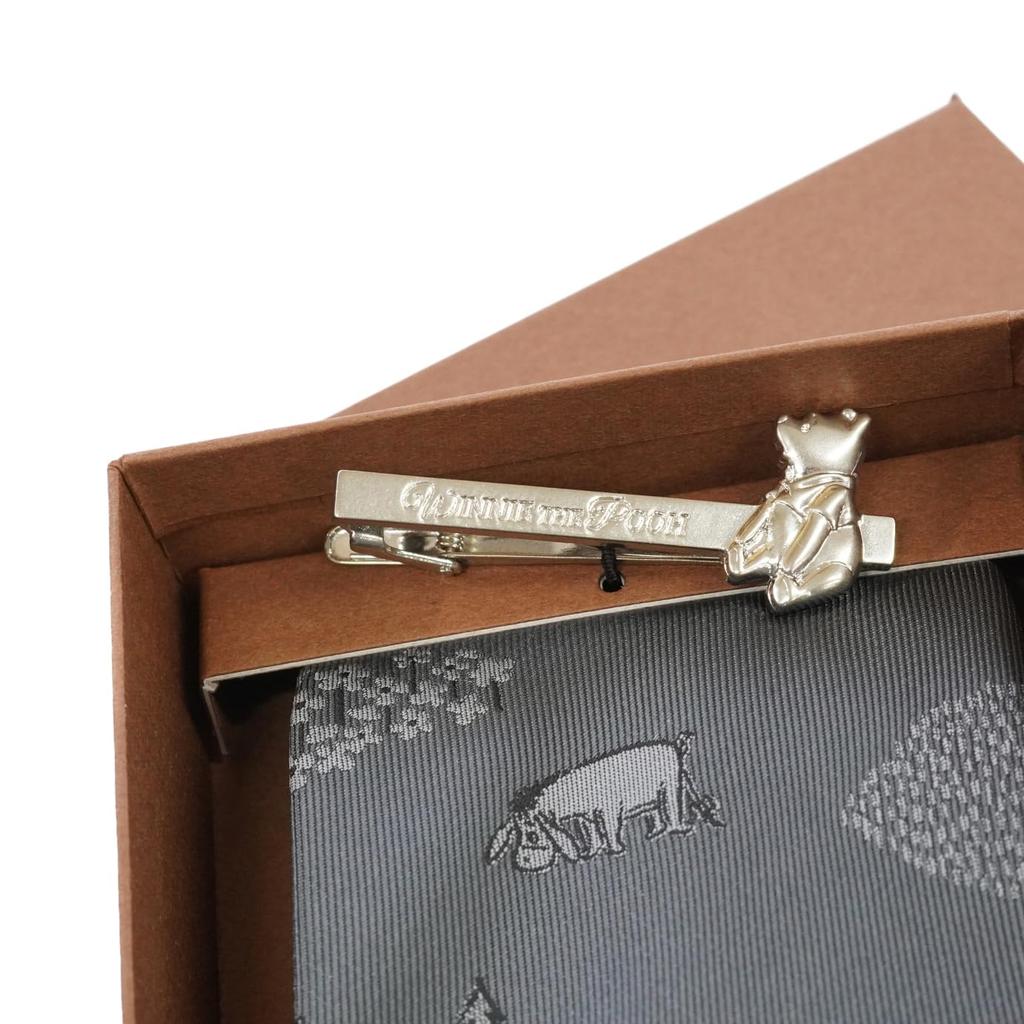Disney Tie Tie Bar Box Set the Pooh Pattern x Sitting Tie & (Winnie One-Point Bar)