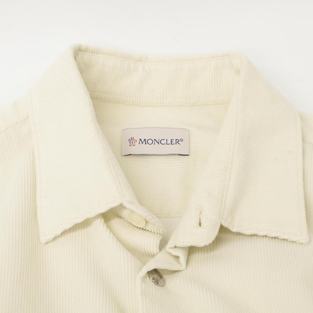 MONCLER 22 CAMICIA cotton long-sleeved shirt with sleeve buttons tops M IvoryUsed