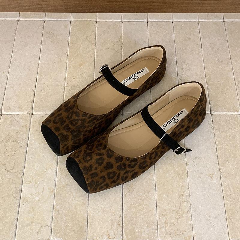 Fashion Fashion Buckle Strap Ladies Mary Janes Flats Shoes Soft Casual Female Shallow Footwear Square Toe Women Flats With Shoes