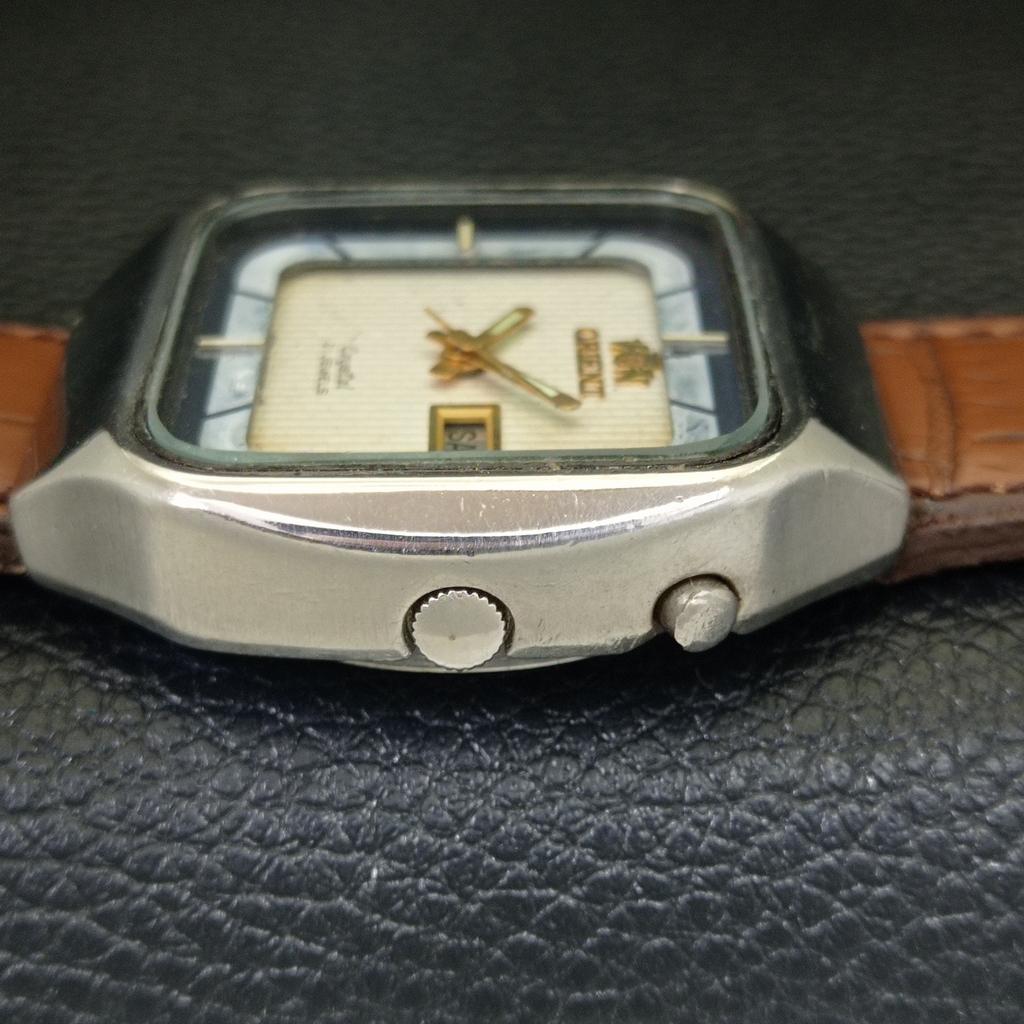 USED VINTAGE ORIENT CRYSTAL AUTOMATIC JAPAN MENS ORIGINAL DIAL WATCH A702263-5 R123-a702263