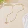 Elegant 18K Gold Titanium Steel Diamond Necklace - Versatile Clavicle Chain with High-End Feel