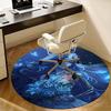Zombie Bride Horror Theme Ethereal Blue Butterfly Chair Mat   Round Carpet for Home Decor, Office, Living Room, Bedroom Gift0168b