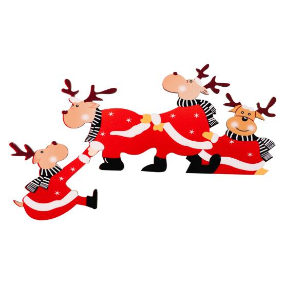 Christmas Door Topper Decoration Wood Santa Claus Reindeer Door Frame Corner Sign